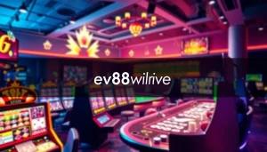 Online gambling platform interface showcasing ev88win.live with vibrant games and an inviting atmosphere.