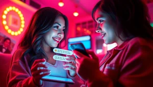 Engaging interaction with an innovative nsfw chat bot on digital devices, showcasing a playful conversation.